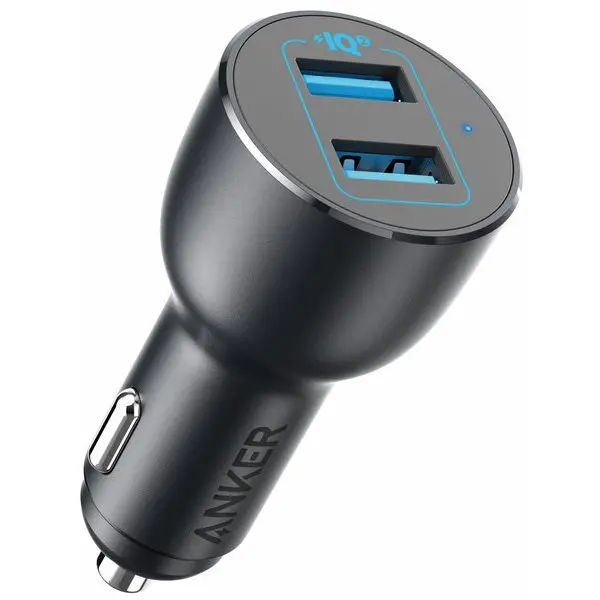 Anker Incarcator auto Anker PowerDrive III, 36W, QC 3.0, Dual Metal USB, Negru