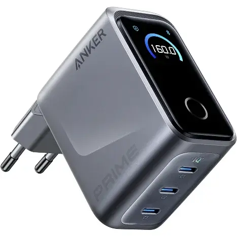 Anker Incarcator Retea Anker Prime 160W, 3x USB-C, Smart Display, Gri
