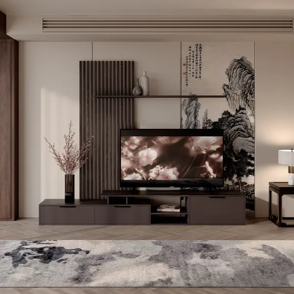 Ansamblu comoda TV, Eviora, Pako, Maro 235x40x208.6 cm