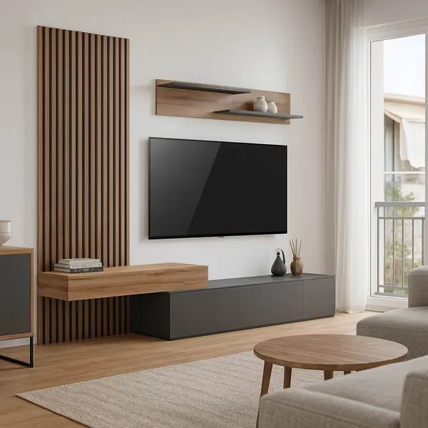 Ansamblu comoda TV Litende Gri inchis 249.4x42.2x199.5 cm
