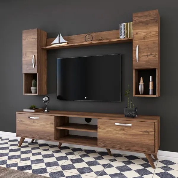 Ansamblu Comoda TV M27 Walnut