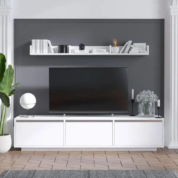 Ansamblu Comoda TV Prag Alb