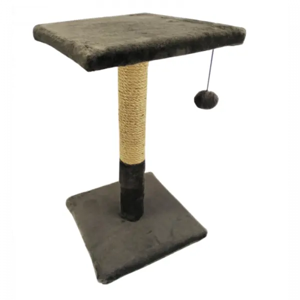 Ansamblu de joaca pentru pisici tip polita pe suport cu ciucure ciocolata 50 x 30 x 30 cm