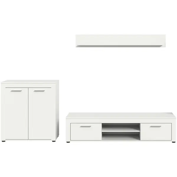 Ansamblu Mobilier Camera De Z, 3 piese, alb, 255/159/35 cm