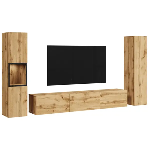 Ansamblu Mobilier Camera De Z, 3 piese, stejar Wotan, 240/130/31 cm
