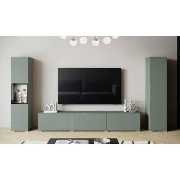 Ansamblu Mobilier Camera De Z, 3 piese, verde salvie, 240/130/31 cm