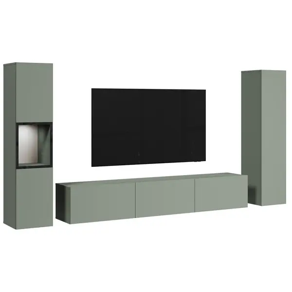 Ansamblu Mobilier Camera De Z, 3 piese, verde salvie, 240/130/31 cm