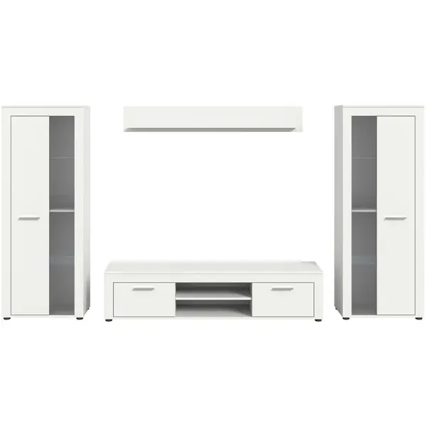 Ansamblu Mobilier Camera De Z, 4 piese, alb, 310/159/35 cm