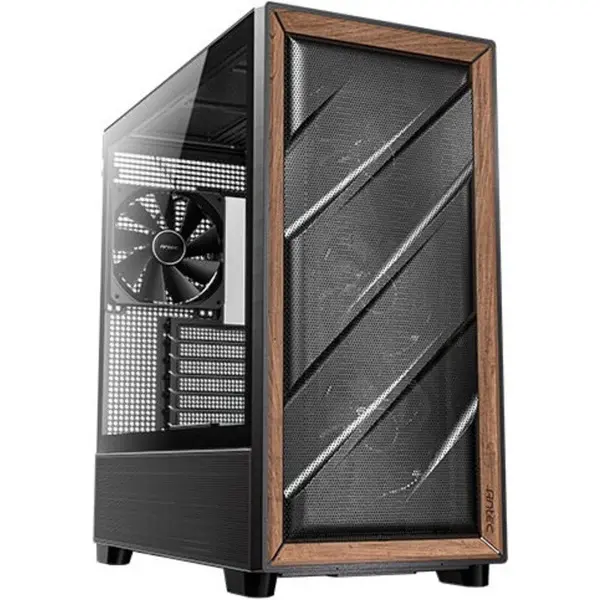 Antec Carcasa PC Antec Flux, Middle Tower, fara sursa, sticla temperata, E-ATX, ATX, mATX, 5 ventilatoare incluse, suporta 9 ventilatoare, Negru