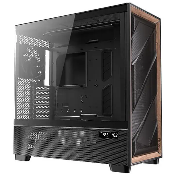 Antec Carcasa PC Antec Flux PRO, Full Tower, E-ATX,ATX, mATX, mITX, fara sursa, sticla securizata, 12 ventilatoare suportate, 6 incluse, USB 3.0, USB Type C, 3.5 mm jack, Negru