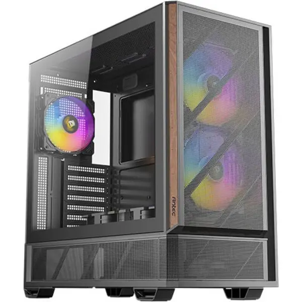 Antec Carcasa PC Antec P30 ARGB, Middle Tower, fara sursa, sticla temperata, ATX, mATX, 5 ventilatoare incluse, suporta 8 ventilatoare, Negru
