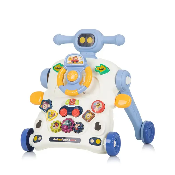 Antemergator 6 in 1 pentru Copii, cu Activitati Montessori de joaca si roti anti-alunecare,