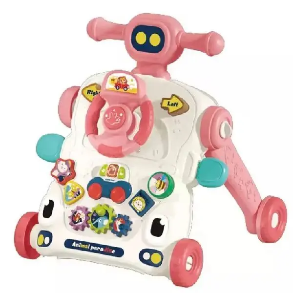 Antemergator 6 in 1 pentru Copii, cu Activitati Montessori de joaca si roti anti-alunecare,