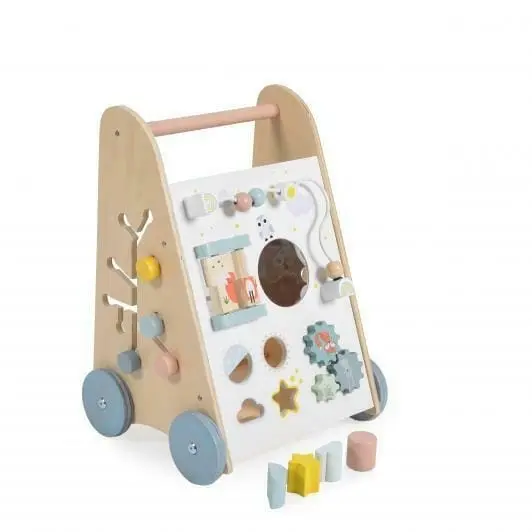 Antemergator Ecotoys, lemn, activitati Montessori, multicolor KID000227, la doar 229,00 lei