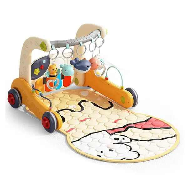 Antemergator si saltea de joaca, 2 in 1, Bebe Stars, Cu muzica si lumini, Piano Bear