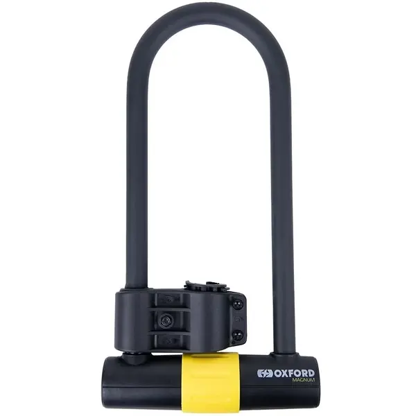 Antifurt Roata Moto Oxford Magnum U-lock (177x340mm) With Bracket Otel Negru Galben LK224