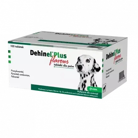 Antiparazitar intern pentru caini Dehinel Plus Flavour 100 cpr cutie