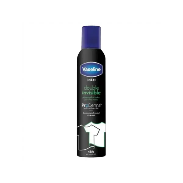 Antiperspirant Deodorant, Vaseline, Double Invisibile, cu Proderma, Hipoalergenic, Protectie 48h, 250ml
