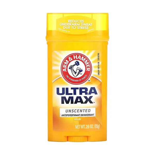 Antiperspirant solid, Arm & Hammer, UltraMax Unscented, Reduce transpirația, Control miros, Fără parfum, 73 g