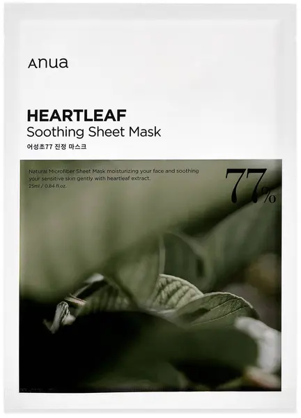 Anua Heartleaf Mască de față cu folie 77%, 25 ml