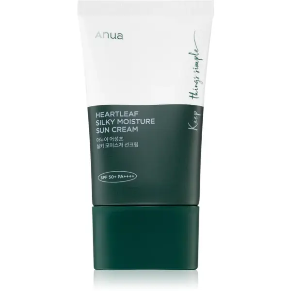Anua Heartleaf Silky Moisture Sun Cream crema de zi intens hidratanta SPF 50+ 50 ml
