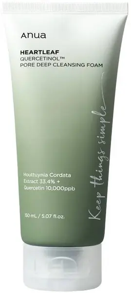 Anua Heartleaf Spumă de curățare a feței Quercetinol, 150 ml