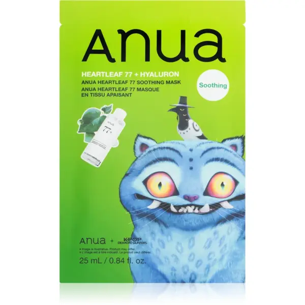 Anua K-Pop Demon Hunters Heartleaf 77% Soothing Mask mască textilă hidratantă cu efect calmant 25 ml