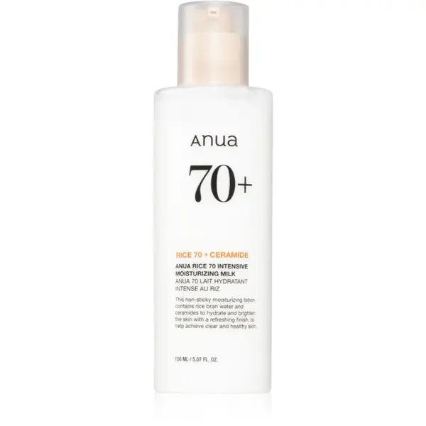 Anua Rice 70 Intensive Moisturizing Milk lapte hidratant, cu efect de iluminare faciale 150 ml