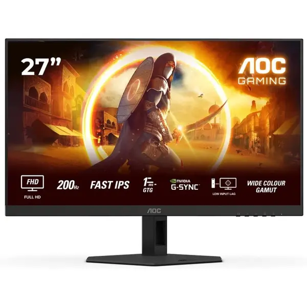 AOC Monitor Gaming Fast IPS LED AOC 27 27G4HRE, HDMI, DisplatPort, Boxe, 200 Hz, 0.5 ms Negru