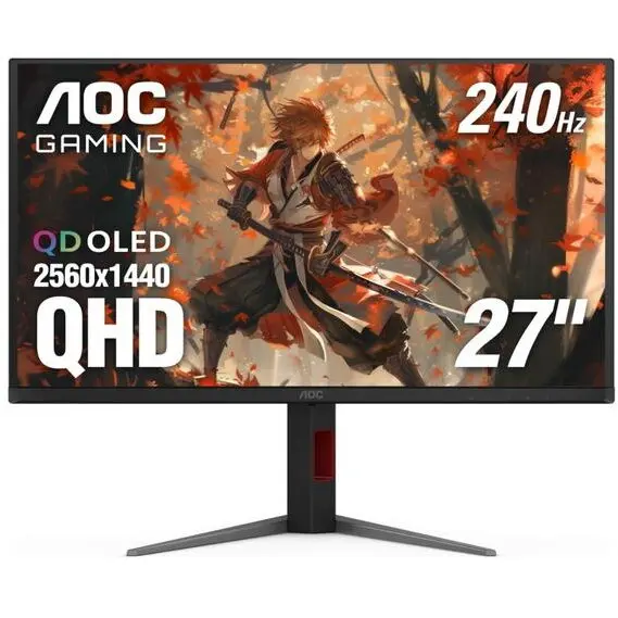 AOC Monitor Gaming QD - OLED AOC 27 Q27G4ZD, QHD (2560 x 1440), HDMI, DisplayPort, Pivot, 280 Hz, 0.03 ms (Negru)