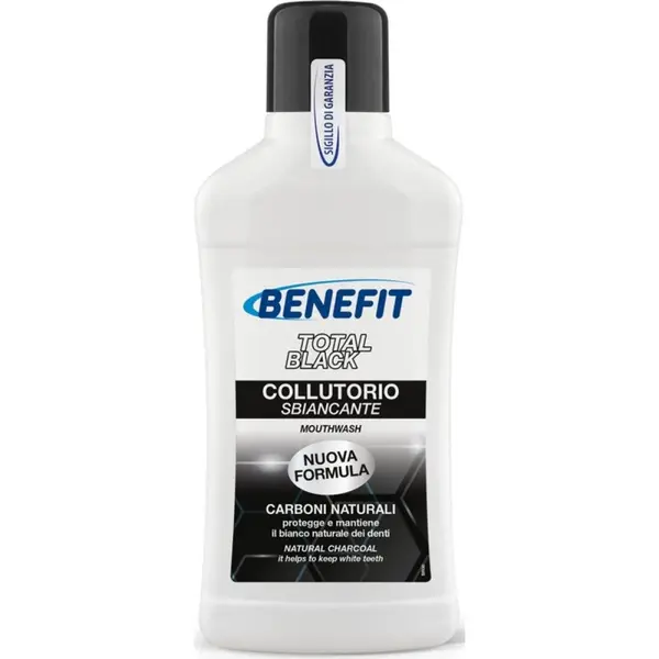 Apa de Gura Benefit Total Black, Carbune, 500 ml