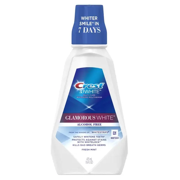 Apa de Gura, Crest, 3D White, Glamorous White, fara Alcool, Albirea Dintilor, 473ml