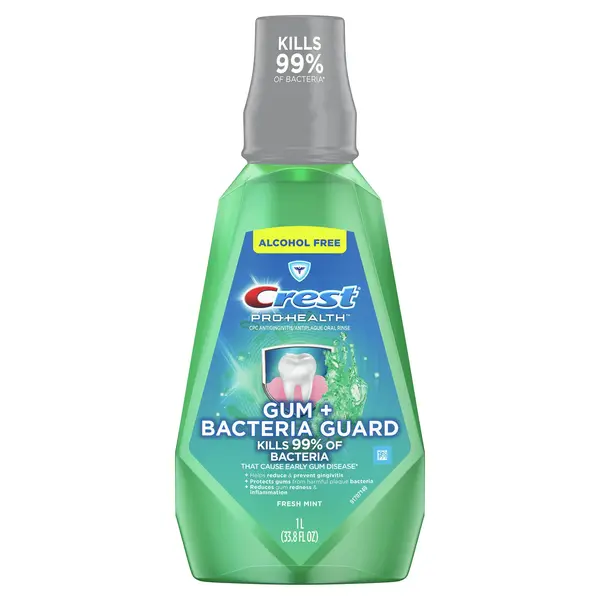 Apa de Gura, Crest, Pro-Health, Gum Bacteria Guard, Efect Anti-Microbian pentru Respiratie Proaspata, fara Alcool, 946ml
