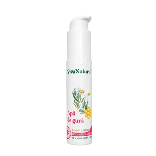Apa de gura naturala cu propolis si diatomee 45 ml - Leonard Radutz formula - VivaNatura