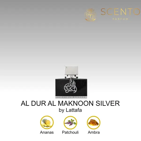 Apa de parfum, AL DUR AL MAKNOON SILVER by Lataffa, 100ml, barbati - Original Dubai
