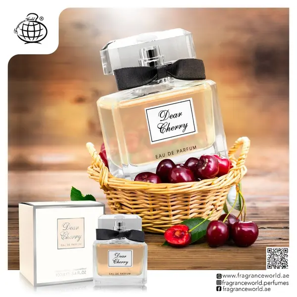 Apa de Parfum Dear Cherry by Fragrance World, Femei, 100 ml - 5 ml