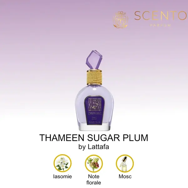 Apa de parfum Lattafa, Thameen, Sugar Plum, Femei,100 ml - Original Dubai