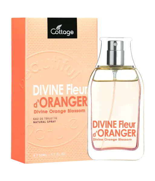 Apa de toaleta pentru femei cu flori de portocal Divine, 50ml, Cottage