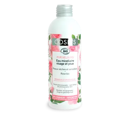 Apa micelara bio cu trandafiri pentru ochi si ten uscat si sensibil, 200ml, Coslys