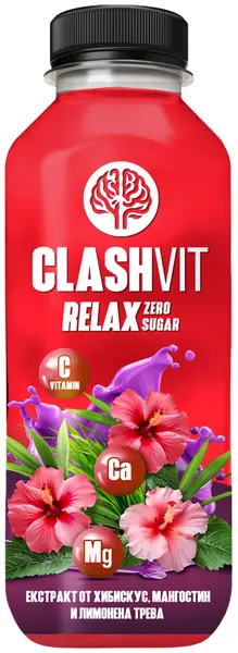 Apă vitaminizată ClashVit Relax, Hibiscus, 475 ml