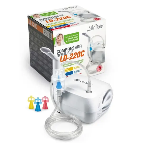 Aparat aerosoli cu compresor Little Doctor LD-220C 3 dispensere pentru reglarea dimensiunii