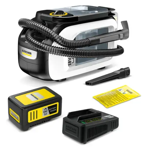 Aparat cu spalare prin injectie-extractie Karcher SE 3-18 Compact Home Battery, 184W, 1.7/2.9L, 18V (Negru/Alb)