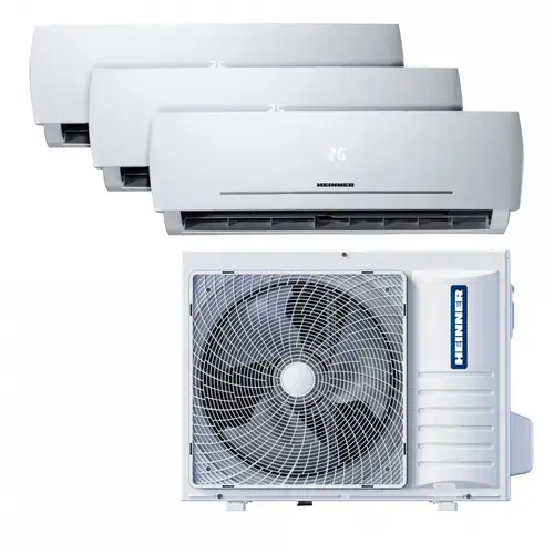 Aparat de aer conditionat Multi Split HEINNER HACMS-HS249912WH++, 24000 BTU (2 x 9000 BTU + 1 x 12000 BTU), Clasa A++/A+, I Feel, Sleep, Smart, Economy (Alb)