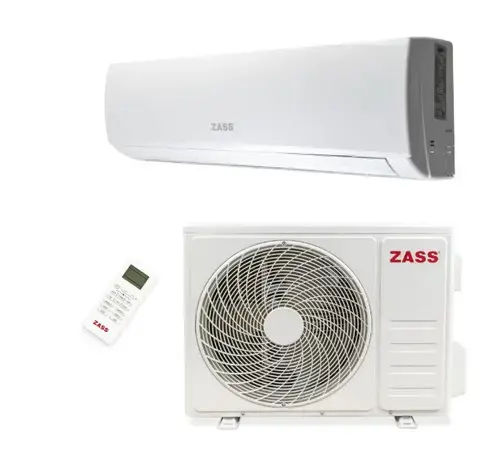 Aparat de aer conditionat Zass ZAC 24 Z22, 24000 BTU, Wi-fi, Functie incalzire, Functie Turbo, Mod Somn, Temporizator, Autodiagnoza, Functie Dezumidificare, Flux aer 4D cu filtru 3in1, Kit instalare inclus (Alb)
