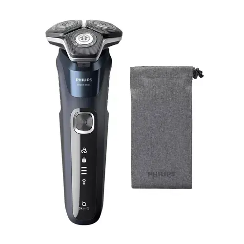 Aparat de barbierit electric Philips S5885/10, 9 W, Autonomie 60 minute, Umed si uscat, Senzor Power Adapt (Negru)