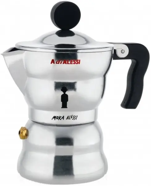 Aparat de cafea Alessi - Moka, 6 cești, aluminiu, gri