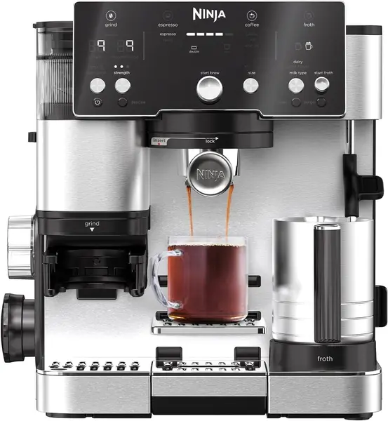 Aparat de cafea Ninja - Luxe Essential ES501EU, 2 l, negru/argintiu