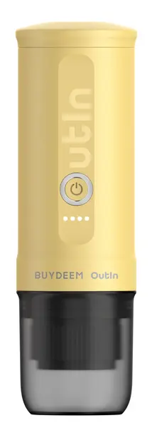 Aparat de cafea portabil BUYDEEM Outin - OTEM-01, 20 bar, 80 ml, galben