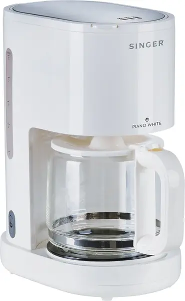 Aparat de cafea Singer - CM-1000 PWH, 1000W, 1,25 l, alb