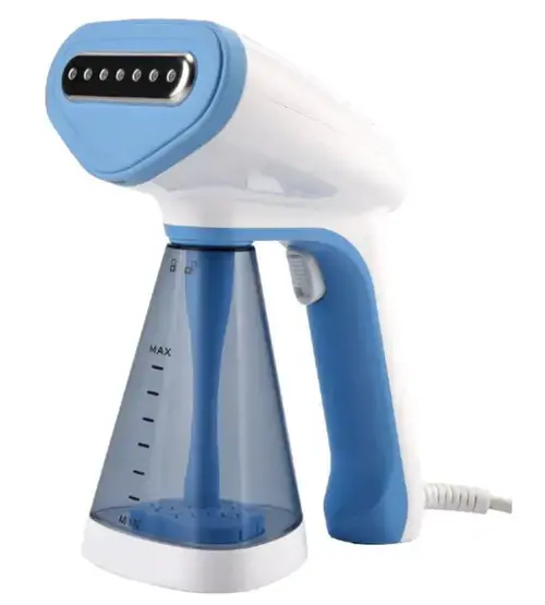 Aparat de calcat vertical cu aburi Blaupunkt VSI601, 1500W, 0.26 L, 30g/min, Preincalzire rapida (Alb/Albastru)